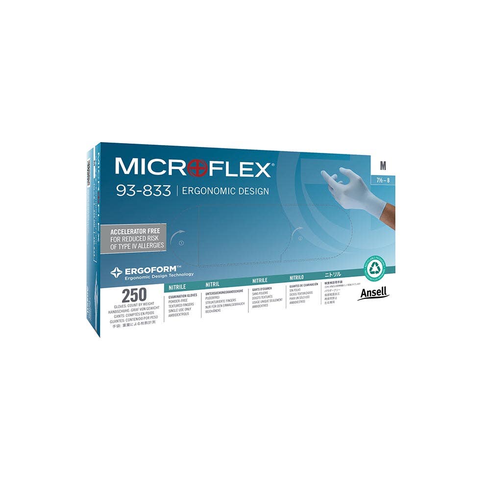Gloves Microflex 93-833 Size M Ansell Pk 250_30009673_93-833-M