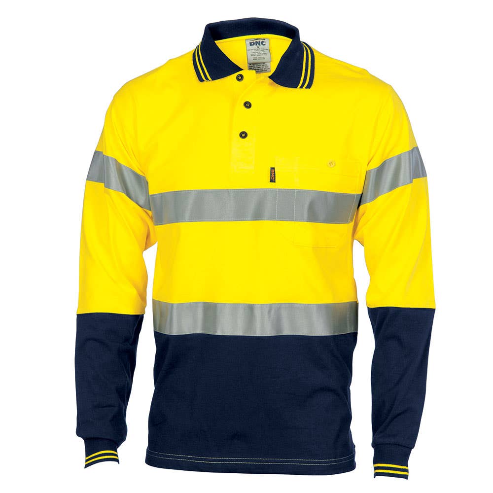 Long Sleeve Polo Shirt 3M Tape Hi Vis - BSL Logo BSL3916