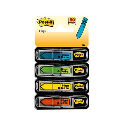 Post-It Flags 684-Sh Mini Sign Here 12X43mm Assorted Pack 120 14192800 PI70071358686