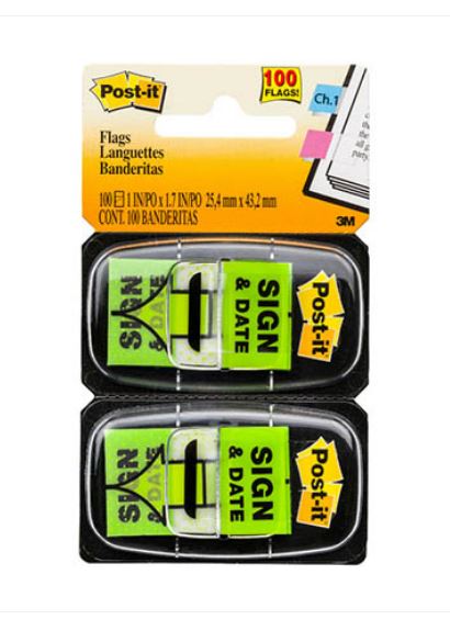 Post-It Flags 680 Twin 25x43mm Pack 2 Sign + Date_305022300_PI70071358678