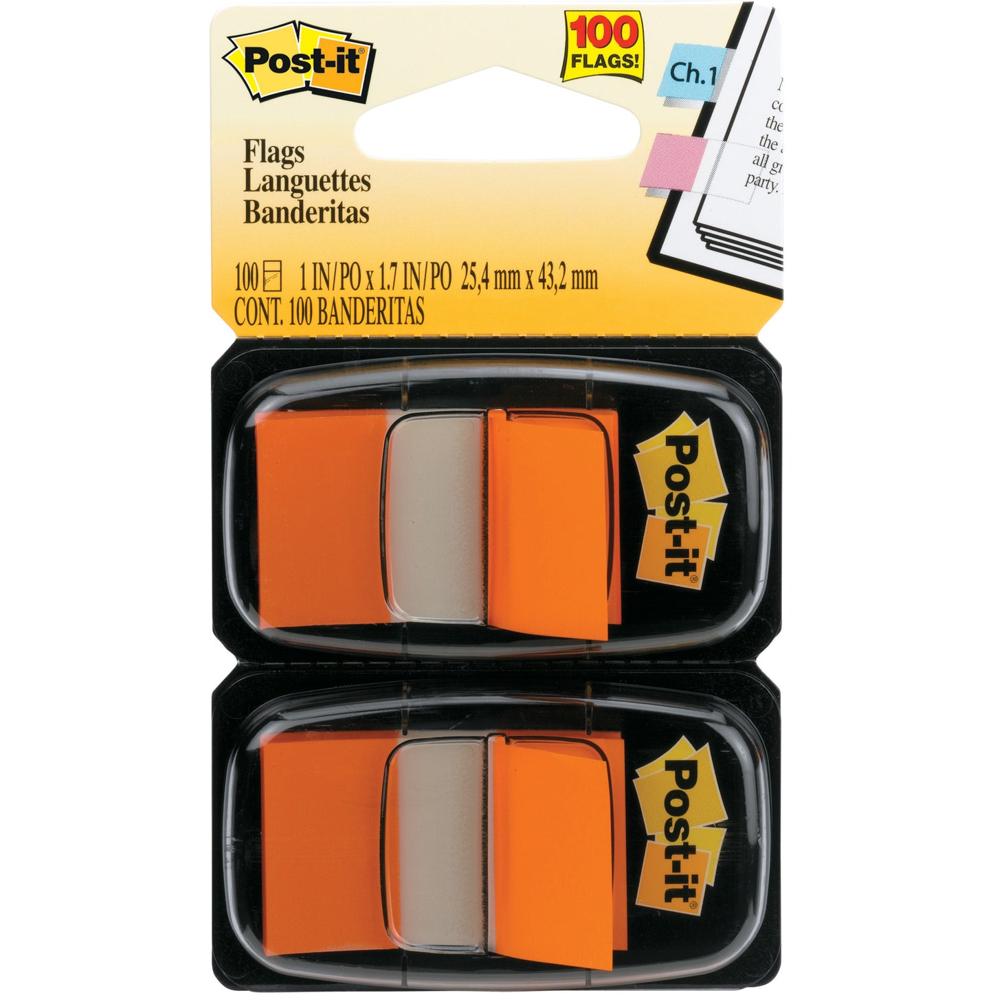 Post-It Flags 680 Twin Colours 25x44mm Pack 2 Orange_305022605_3M680OE2