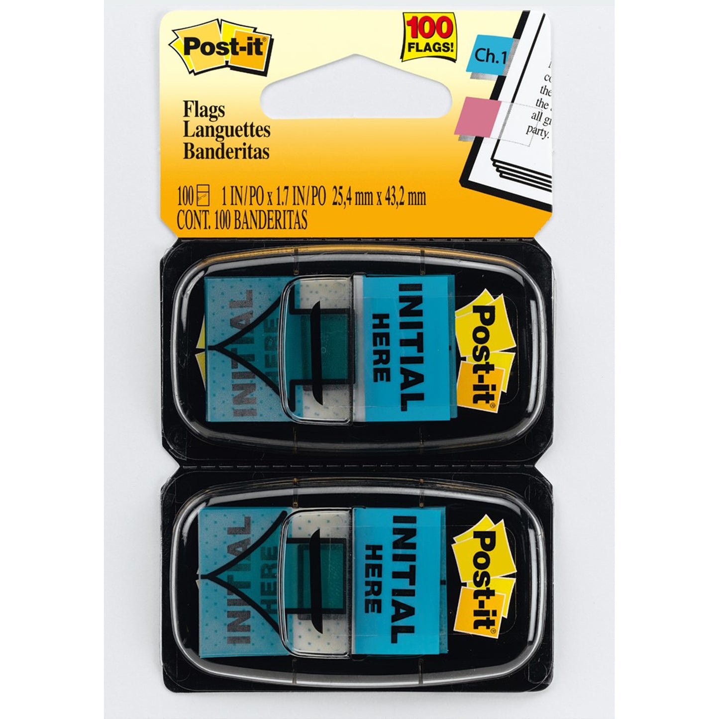 Post-It Flags 680 Twin 25X43mm Pack 2 Initial Here_305023200_RZIH100