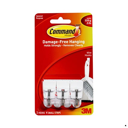 Command Clear Small Wire Utensil Hooks Pack 3 1021012 CMDXA006701560