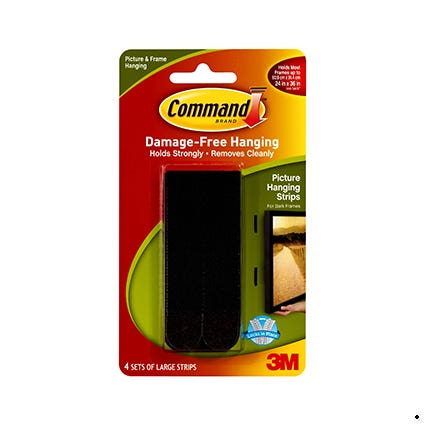 Command Picture Hanging Strips Large Black Pack 4 1031026 17564