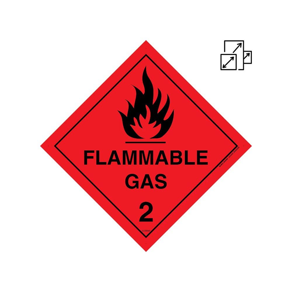 Sign FLAMMABLE GAS 2 Diamond Black/Red 300 x 300mm Metal_305865_DGFDG3030M