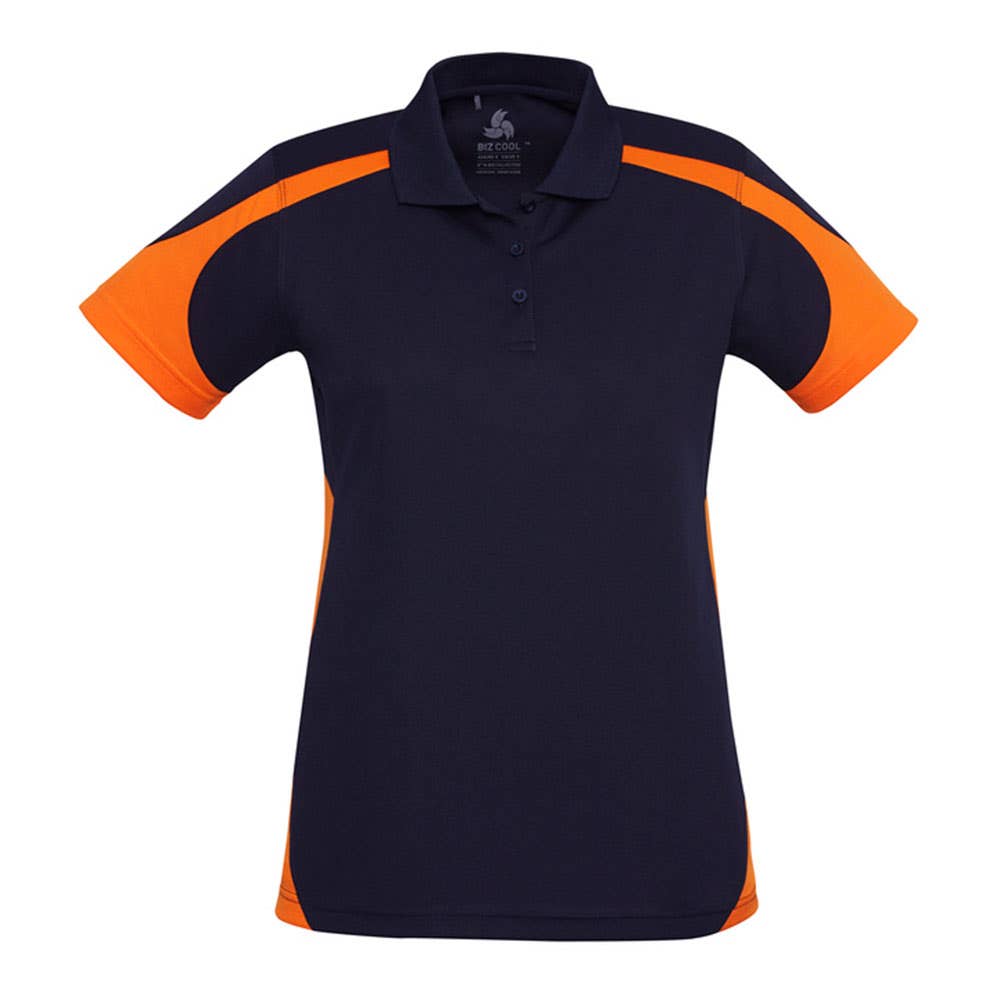 Shirt Polo Womens Talon Navy/Orange Size 10 309566 P401LS-NAV/ORA-10
