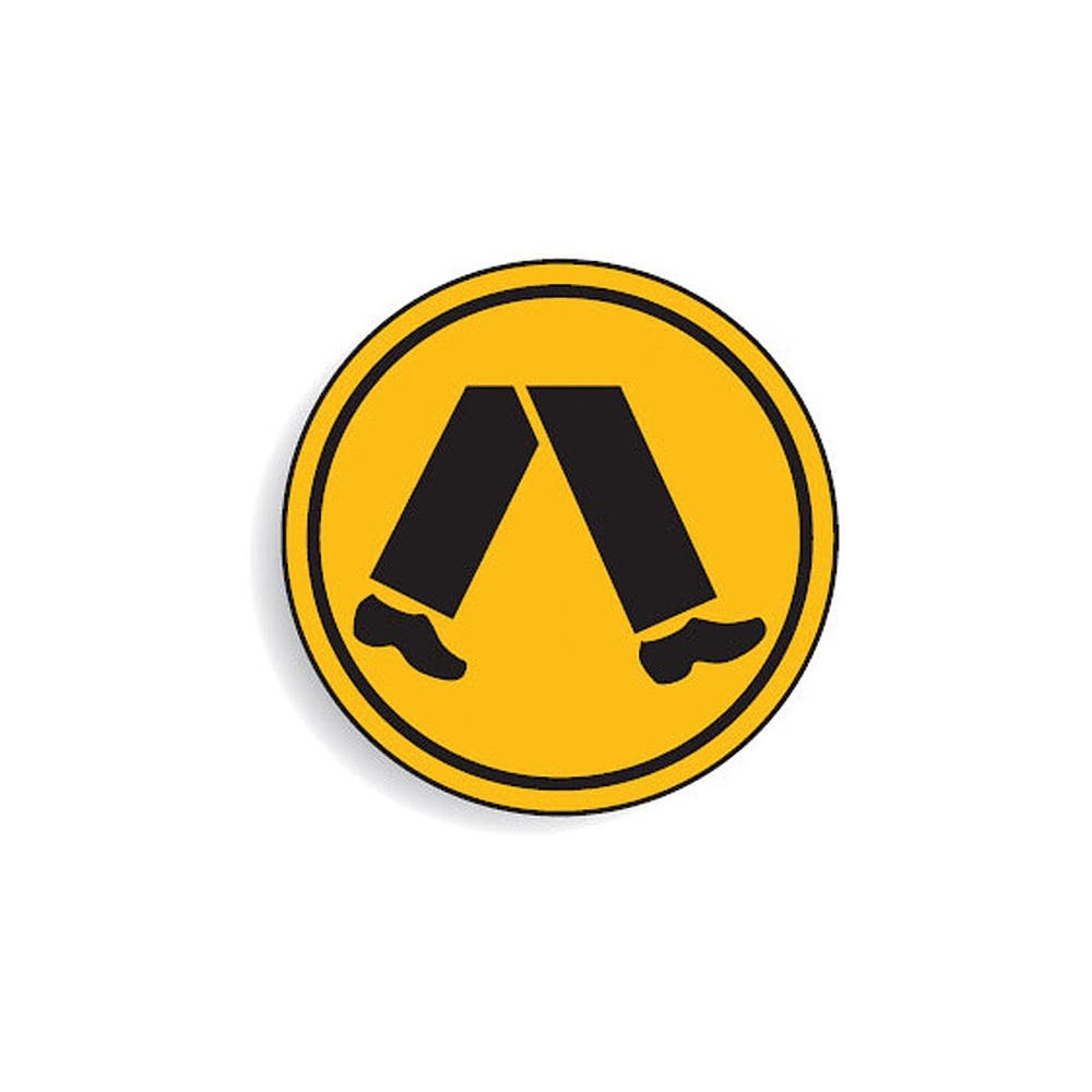 Sign WALK Symbol Aluminium C2 Yellow Round 600mm 309968 870968