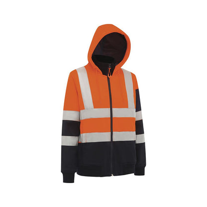 Hoodie Womens Full Zip Fleece Tape Orange/Navy 10 Workit_40113857_3023TON10