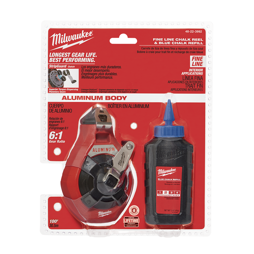 30m Precision Line Kit + Blue Chalk Milwaukee 310006 48223992