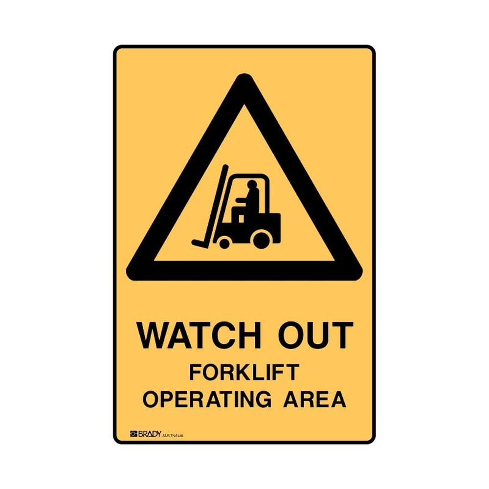 Sign - Watch Out Forklift Operating Area 225x300mm Poly 310267 841747