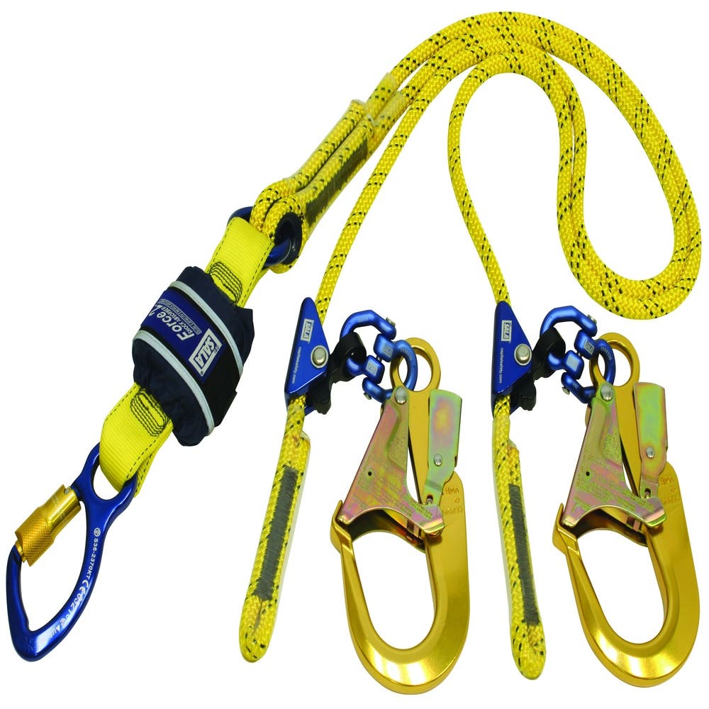 Force2 Adjustable Twin Lanyard Kernmantle Rope 2m With TA Karabiner & Scaff Hooks_31060763_7012872330