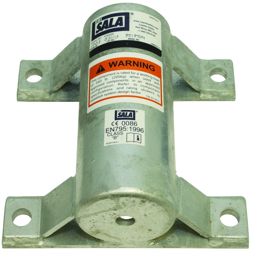 Davit Base Wall Mount Sleeve Galvanised Steel DBI-SALA_31061032_7012820784