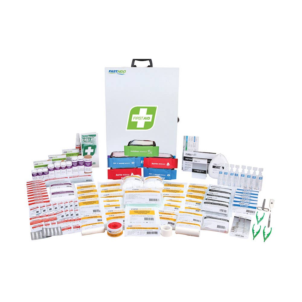 First Aid Kit R4 Industrail Medic Kit Metal Wall Mount FastAid 31090016 FAR4I10