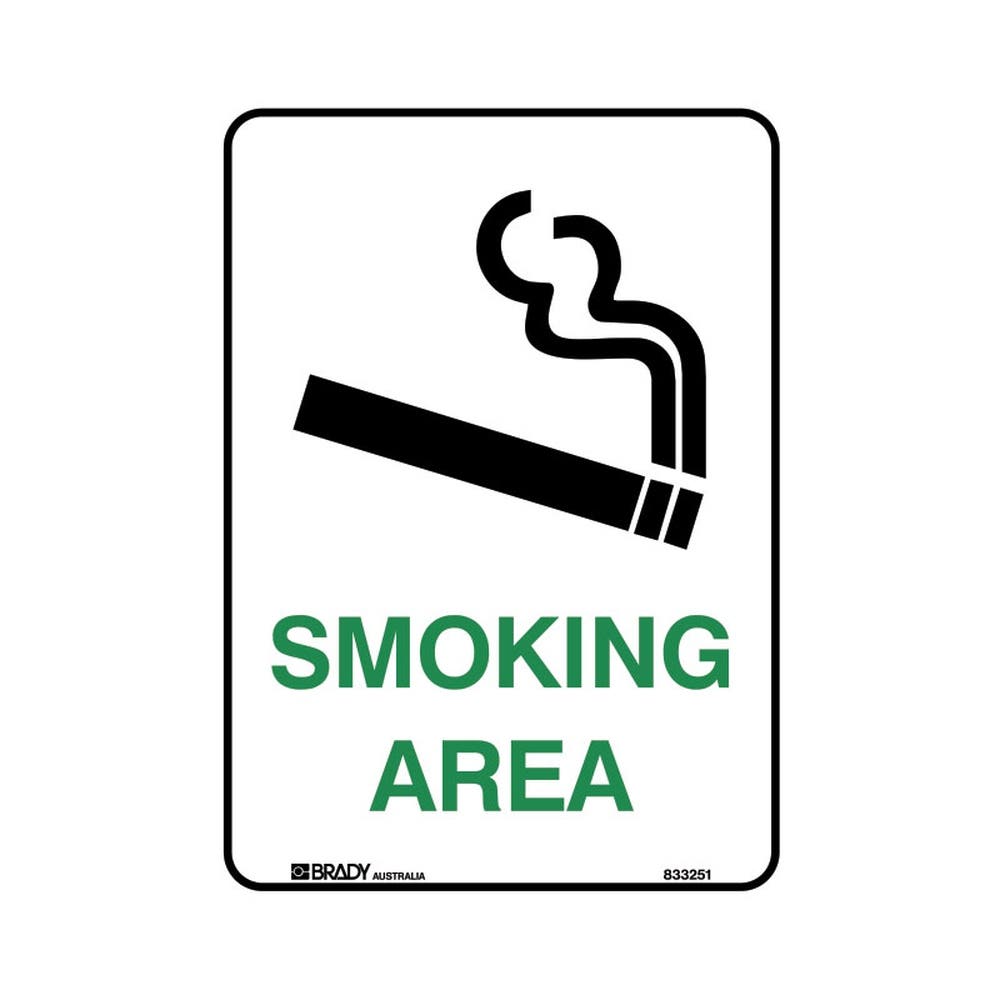 Sign NO SMOKING AREA  300 X 225mm Poly 311461 840554
