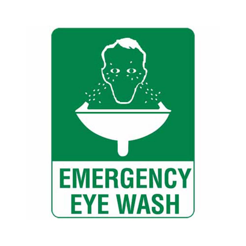 Sign EMERGENCY EYE WASH + Pictogram 225 x 225mm Off Wall Poly 277518 506OWP