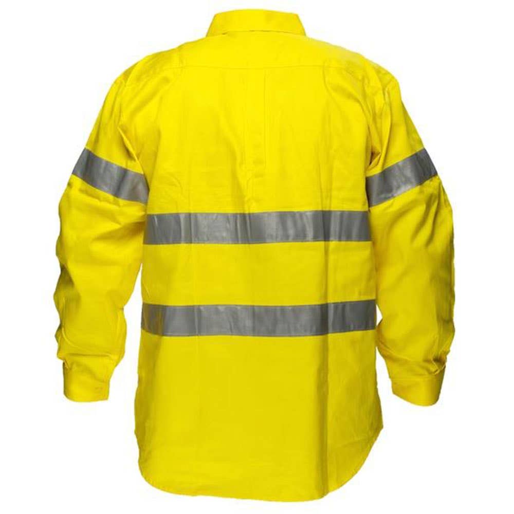 Shirt L/S Cotton Drill 185gsm 3M Tape Hi Vis Yellow 5XL 31201123 MA191-Y-5XL