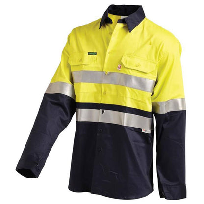 Shirt L/S Cotton FR 190gsm 3M Tape Hi Vis Yellow/Navy 2XL 2801 31260023 2801YN2XL