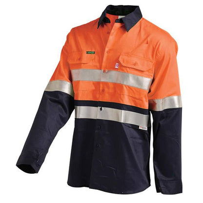 Shirt L/S Cotton FR 190gsm 3M Tape Hi Vis Orange/Navy 2XL 2801 31260036 2801ON2XL