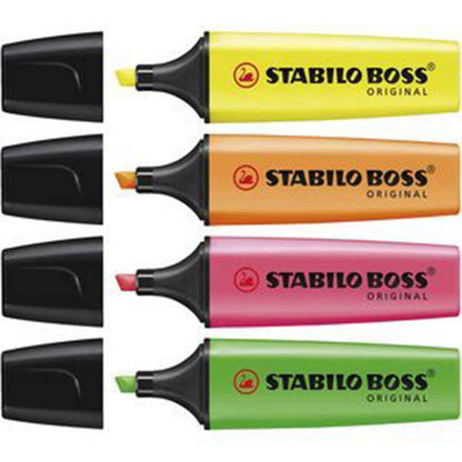Marker Highlighter Assorted Colours Stabilo Boss Pk 4 312964 21569
