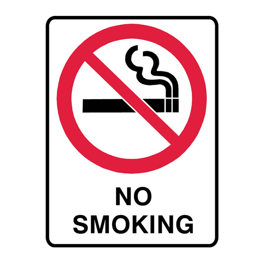 Sign NO SMOKING 210 X 297mm A4 Poly 314331 843694