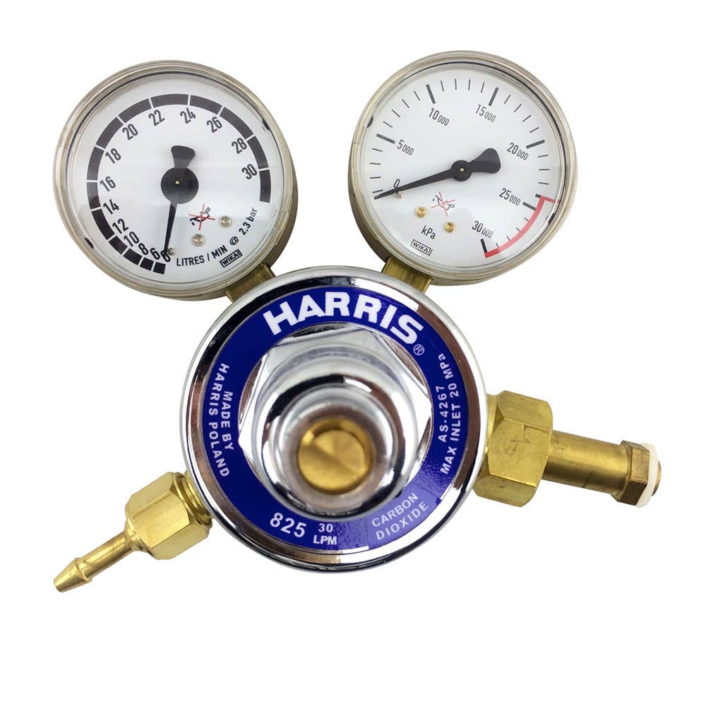Harris Model 825 Side Inlet CO2 Regulator With T Lock 31440056 825T30LCD111