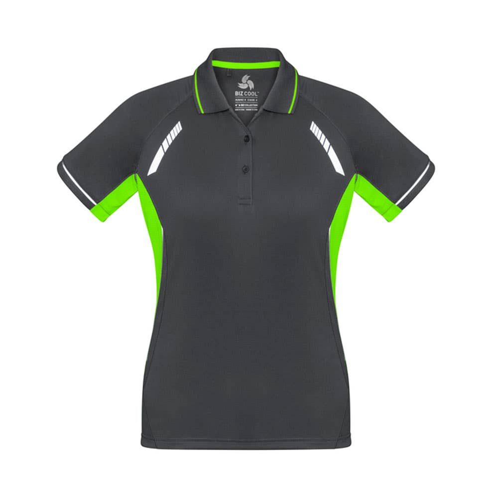 Renegade Polo Ladies Grey/Fluro Green/Silver P700LS 10_314689_P700LS-GRY/LIM/SLV-10