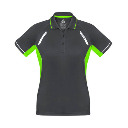 Renegade Polo Ladies Grey/Fluro Green/Silver P700LS 10_314689_P700LS-GRY/LIM/SLV-10