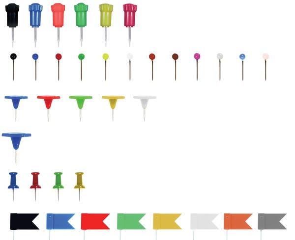 Esselte Push Pins 10X9mm Pack 50 Asst 38903100 45110