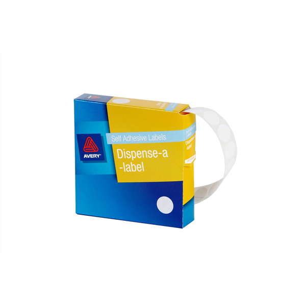 Avery Circle Dispenser Labels Removable 14mm Diameter Pk 1050 White_22503028_33809