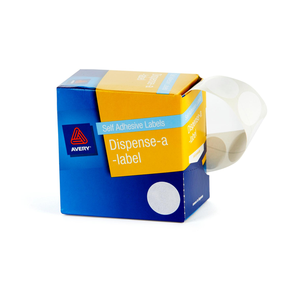 Avery Circle Dispenser Labels Removable 24mm Diameter Pk 550 White_22510028_33825