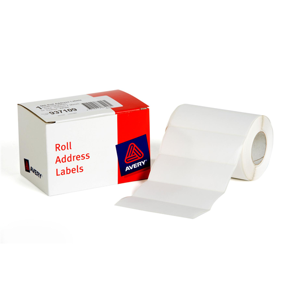 Avery Roll Address Labels Permanent 102 X 36mm White Box 500 22535300 23201