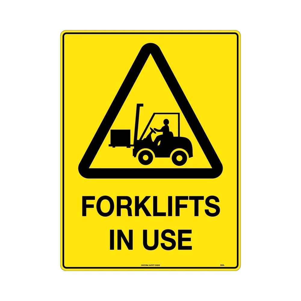Sticker CAUTION FORKLIFTS IN USE 300 x 225mm_402339_324MA