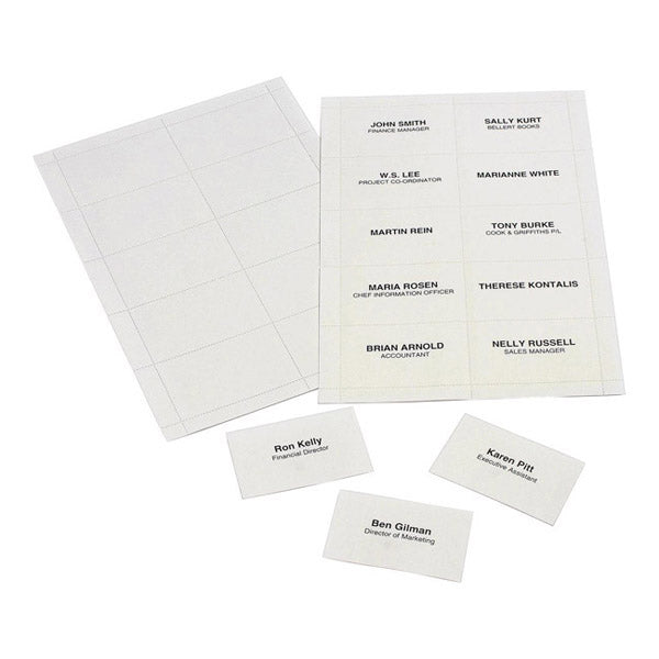 Rexel Convention Badge Insert Cards White Pack 250_39548200_90055