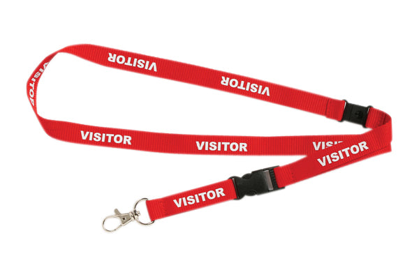 Rexel Pre-Printed Visitor Lanyard Red Pack 5_325023003_9841003