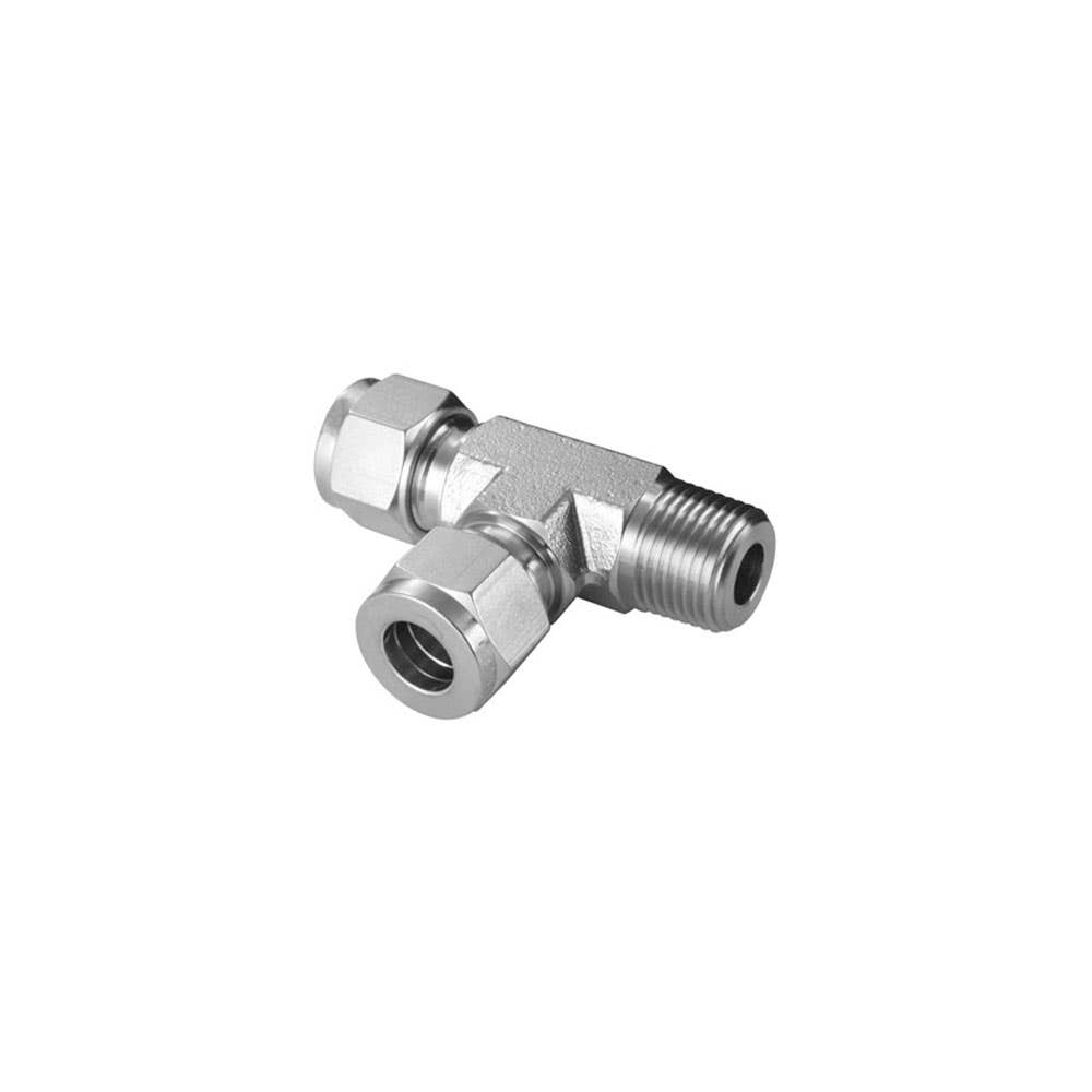 Run Tee Stainless Steel Compression Male No.13 1/2 x 1/2 NPT 3303004 8MRT8N-316