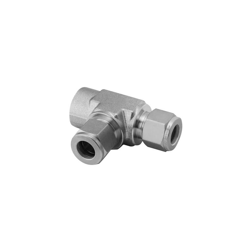 Run Tee Stainless Steel Compression Female No.13F 1/2 x 1/2 NPT 3305038 8FRT8N-316