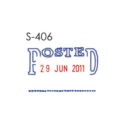 Staedtler Shiny S-406 Self-Inking Date Stamp Posted 4Mm Blue Red 1018269 9S406