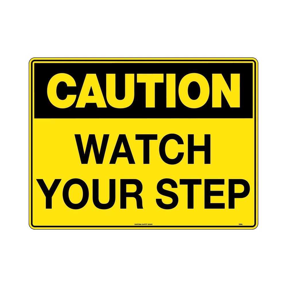 Sign CAUTION WATCH YOR STEP 300 X 450mm Poly_474795_336LSP