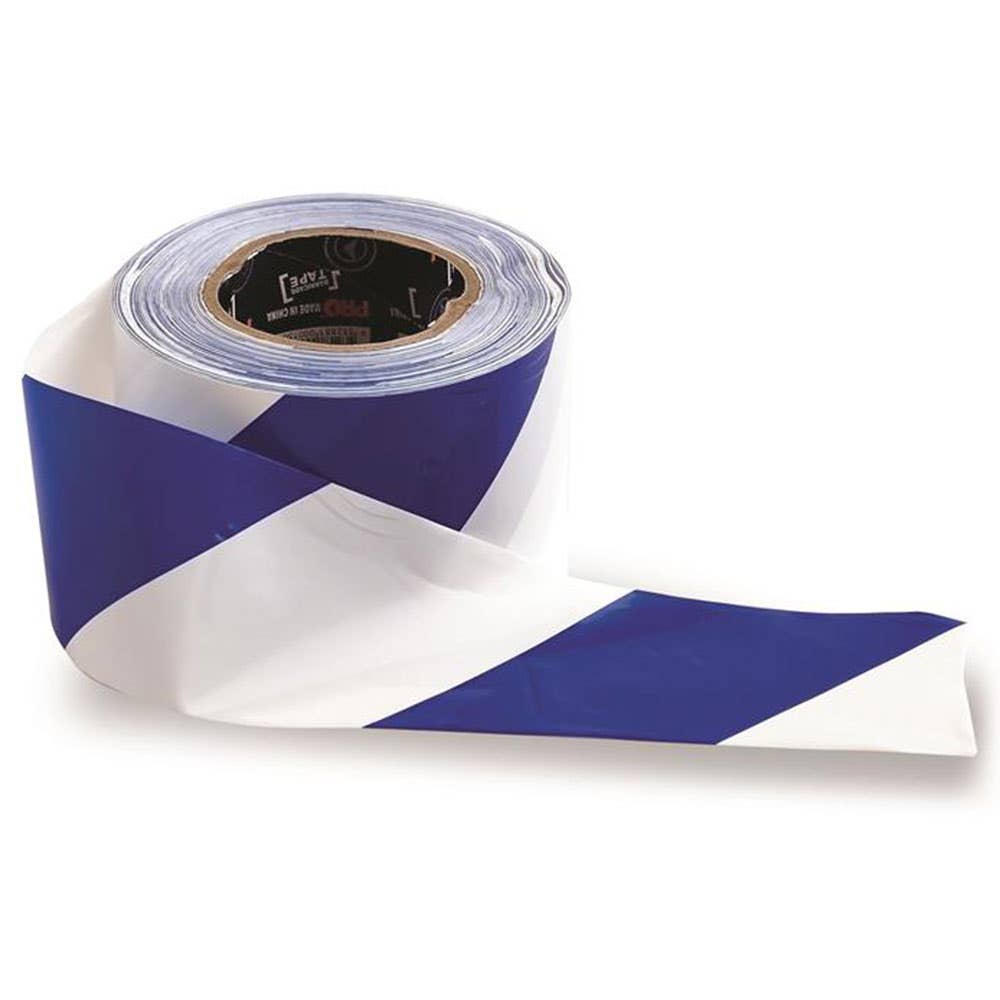 Tape Barricade Safety Blue/White 75mm x 100m 33750001 BW10075