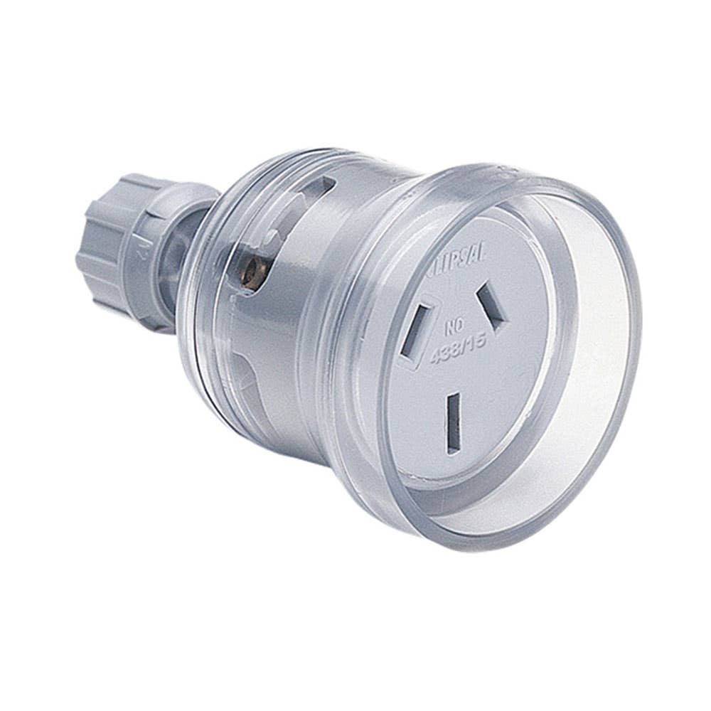Socket Outlet Extension 10A 250V 3 Pin Hole Transparent Clipsal 3422005 CLI438TR