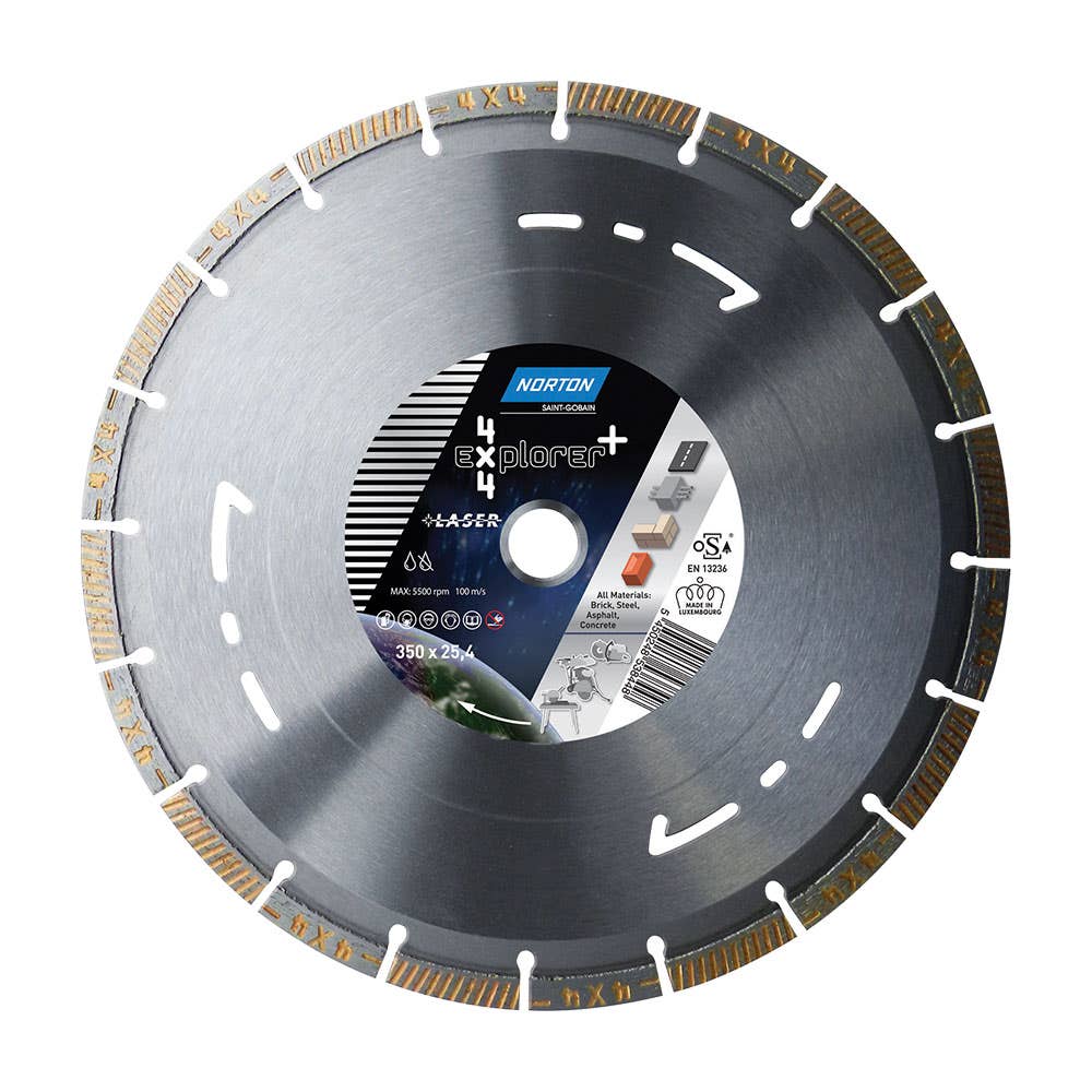 Explorer Plus 125mm Lightly Fluted Segmented Rim Diamond Blade 34700020 70184602019