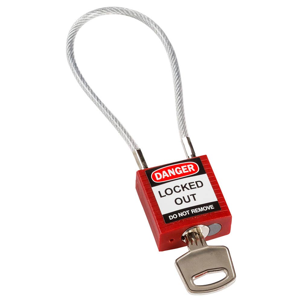 Compact Cable Lockout Padlock KD Red 35000799 146120