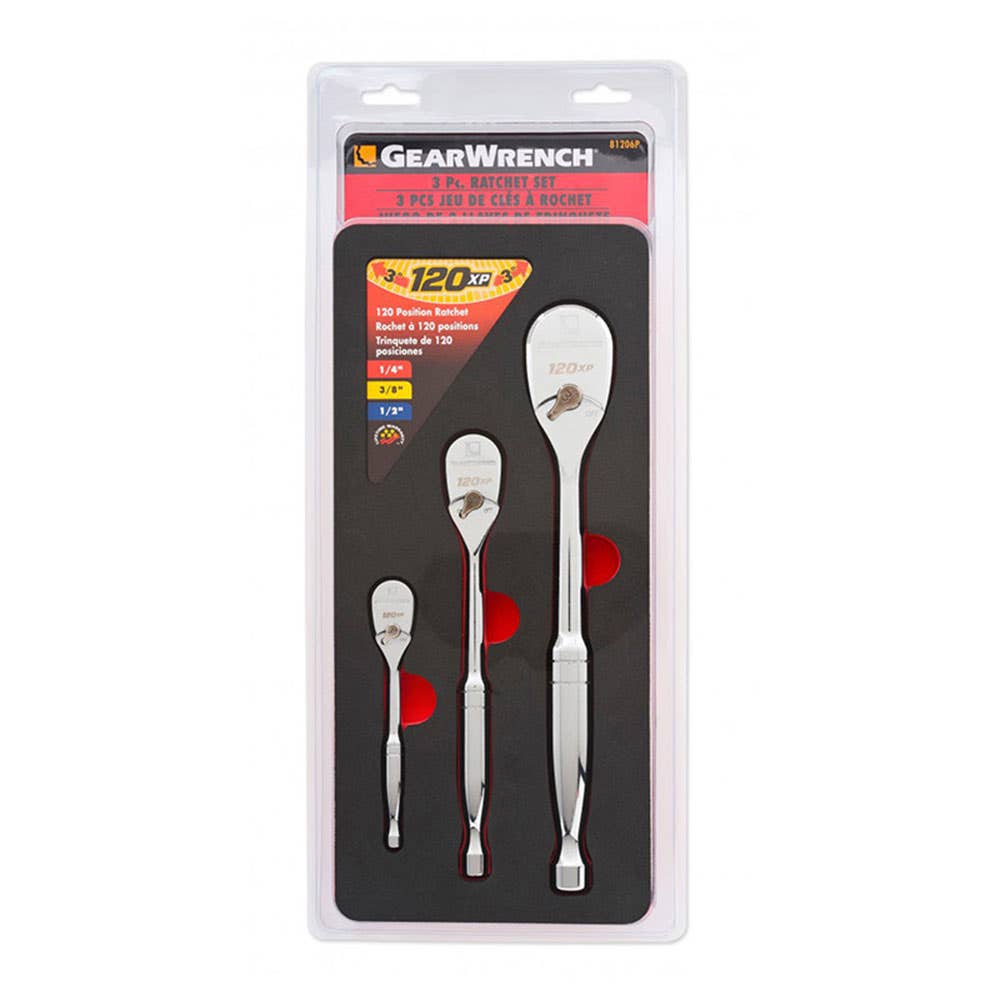 Ratchet Set 1/4'' + 3/8'' + 1/2'' 3 Piece Gearwrench 35000854 81206XP