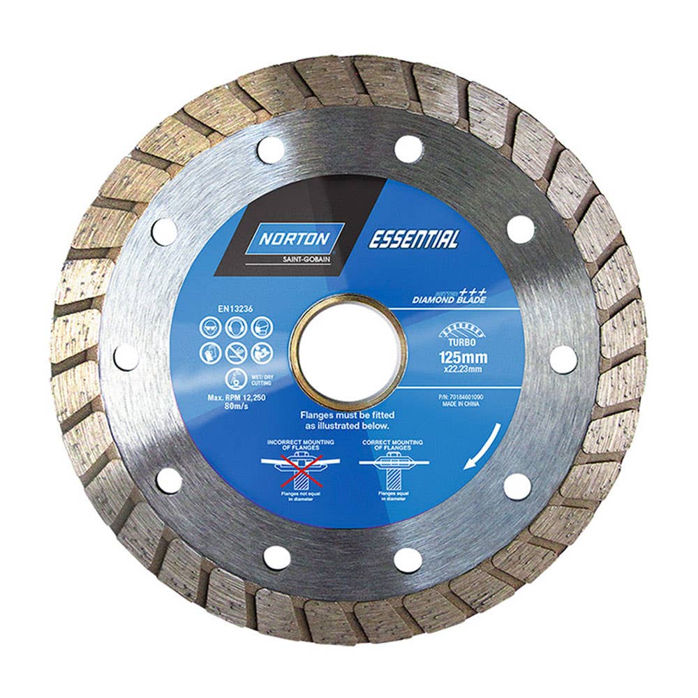 125mm Fluted Continuous Turbo Rim Diamond Blade 35000874 70184601090