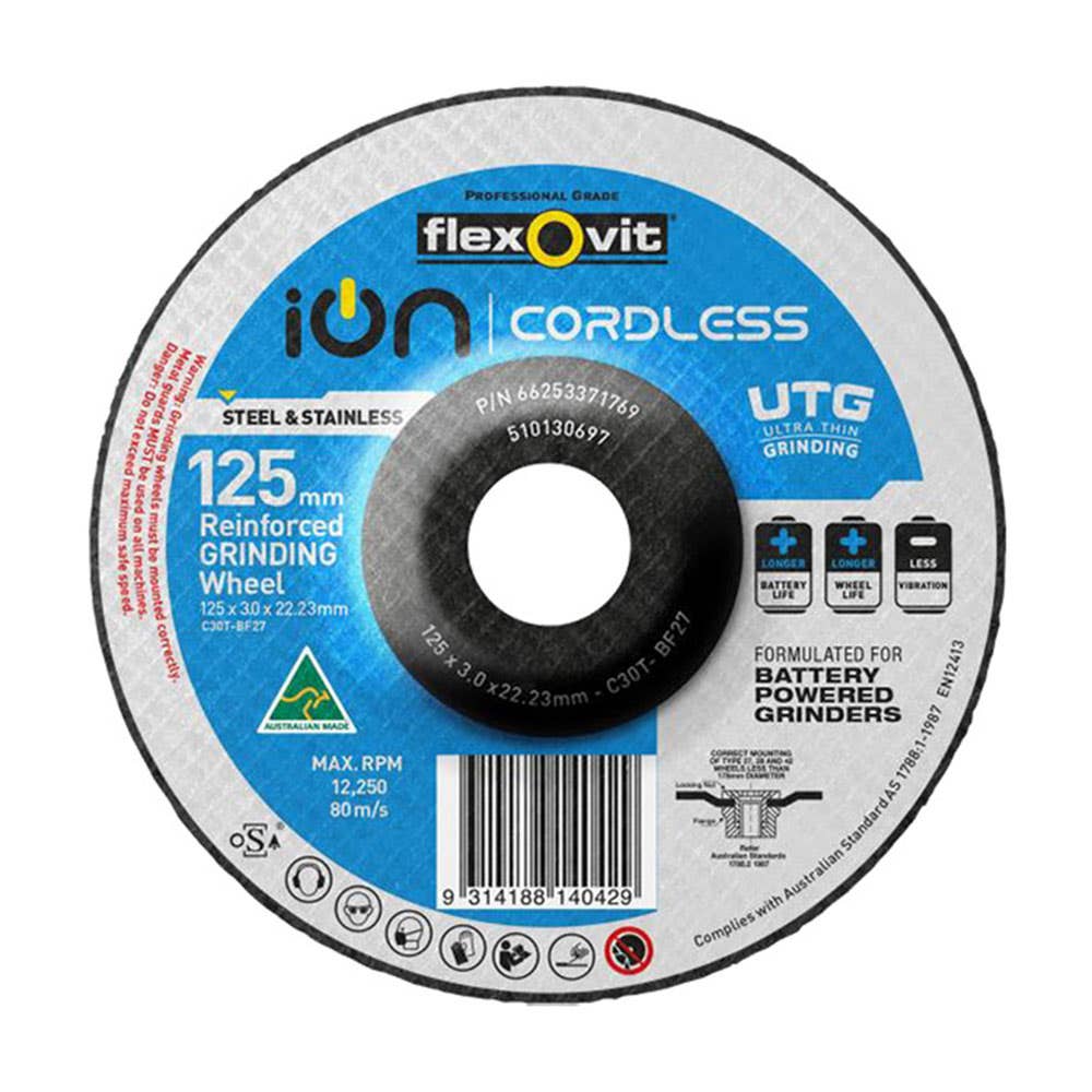Wheel Grinding iON Cordless C30/2T 125 x 3.0 x 22.23mm Flexovit 35000886 66253371769