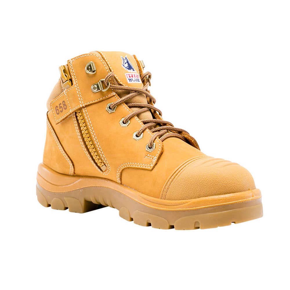 Boots Steel Toe Lace + Zip TPU Sole Scuff Cap Wheat Parkes 10 Steel Blue_35001144_312658-100-WHT