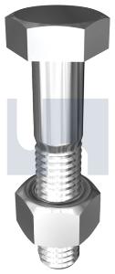 Bolt + Nut Hex Head Grade 8 Black UNC 1-1/8 x 3-1/2'' 34480180 B80CP273501