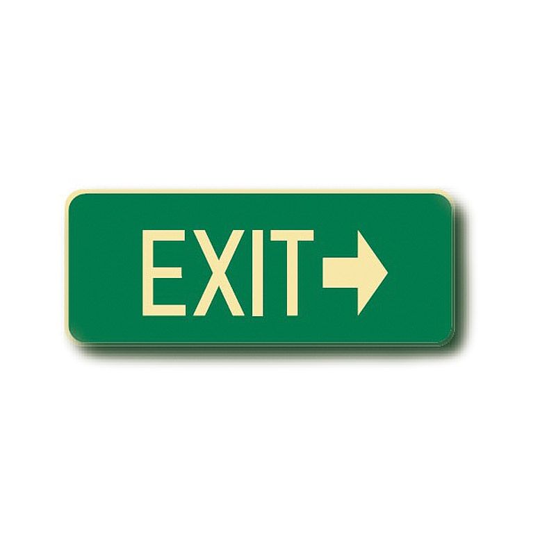 Sign EXIT + Arrow Left Floor Sticker Luminous 440x180mm 122178 843305