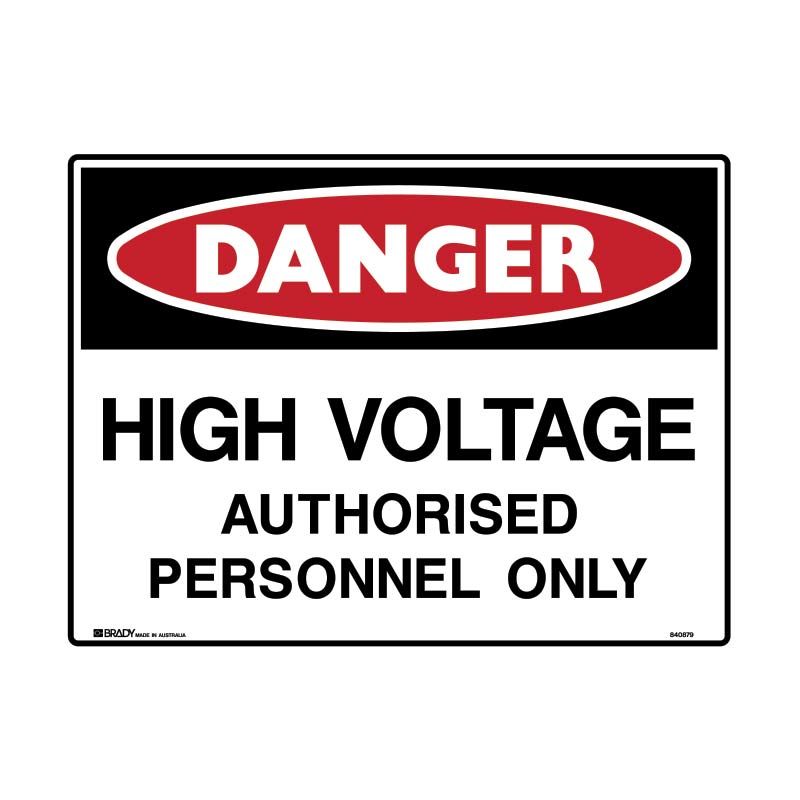 Safety Signs High Voltage Authorised.. 450X300 Poly 79901689 836778