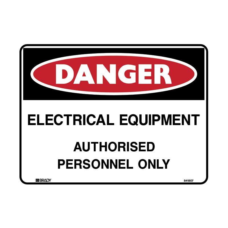 Sign DANGER ELECTRICAL EQUIPMENT AUTHORISED PERSONNEL ONLY 450 x 300mm Poly 140447 835275